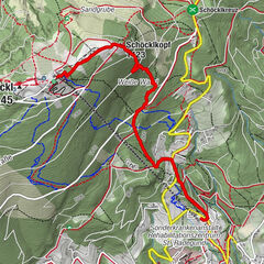 Schöckl über weiße Wand mit Ulrike