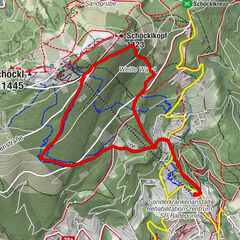 Schöckl über weiße Wand mit Ulrike