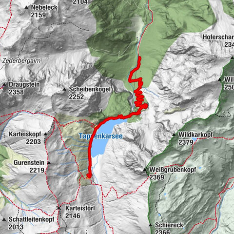 Aufstieg Schwabalm - Tappenkarseehütte