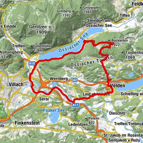 Velden über Drauradweg Ossiach - Ossiacher Tauern - Velden