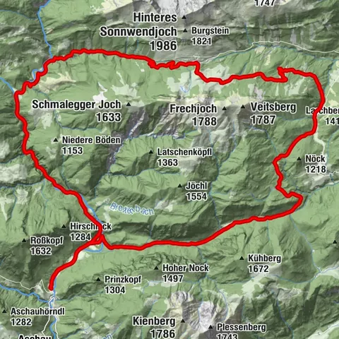 Pinegg über Erzherzog  Johann Klause zur Ackernalm. Anderen Weg retour zum Kaiserhaus