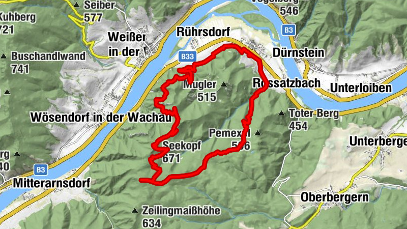 Rossatz Seekopf Rotes Kreuz Seegraben retour 21.04.2017
