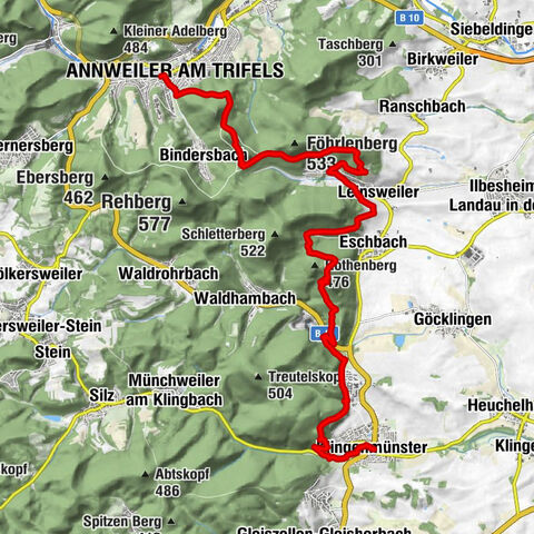 Pfälzer Weinsteig Etappe 09 Annweiler am Trifels - Klingenmünster