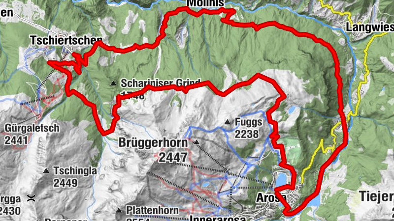 Arosa - Molinis - Tschiertschen - Ochsenalp - Rot Tritt