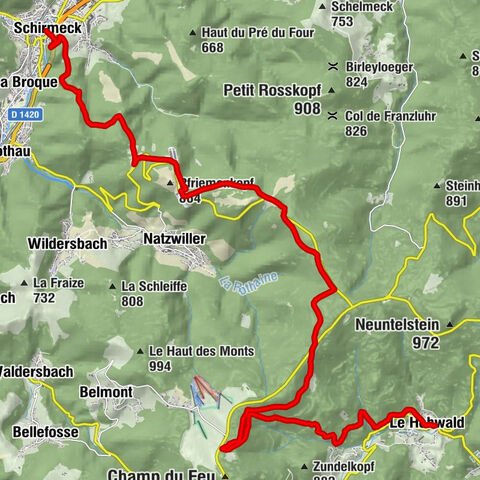 Überquerung der Vogesen - Schirmeck - Le Hohwald