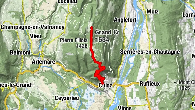 Trail-Route: Aufstieg des Grand Colombier von Culoz