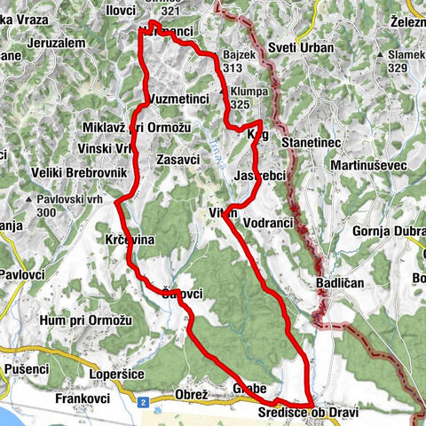 Radweg von Kürbissen bis zum Šipon