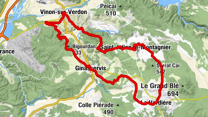Site VTT FFC - Provence Verdon - Circuit 13 - Noir