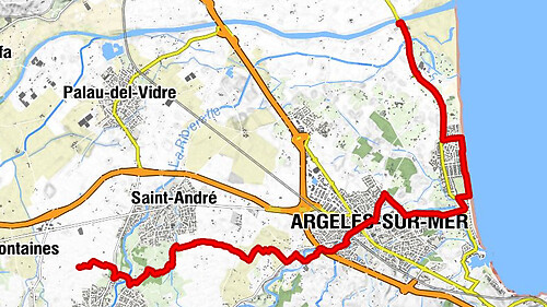 Eurovélo 8 (2020) : Teilstrecke von Argelès-sur-Mer nach Sorède