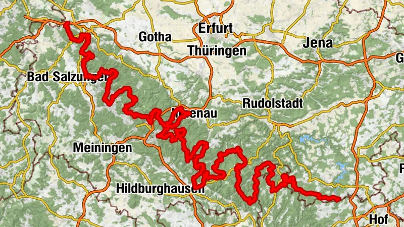 Mountainbike-Strecke - Rennsteig MTB Radweg - Thüringer Wald