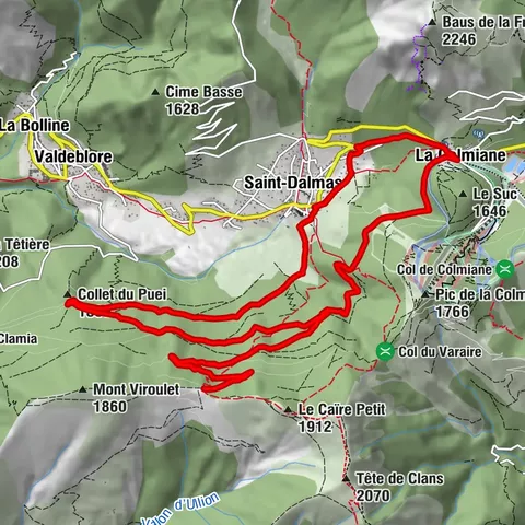 Mountainbike-Rundkurs FFC Nr. 53: Col de la Madeleine - La Colmiane