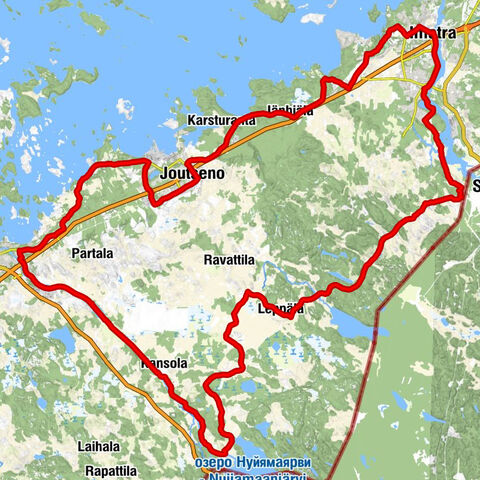 Fahrradroute an der Grenze zwischen Lappeenranta und Imatra