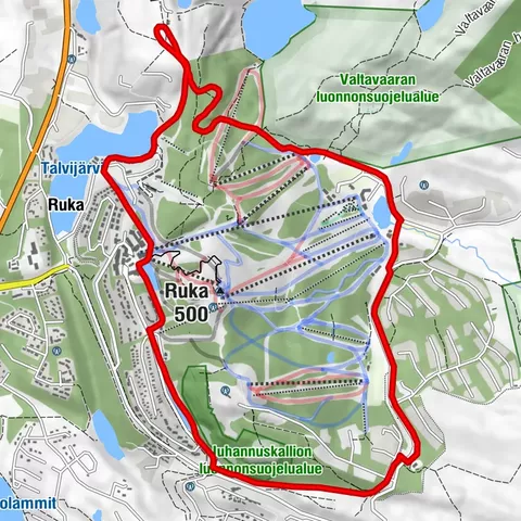 Rukankierros XC-Rundstrecke rund um das Skigebiet Ruka, Kuusamo