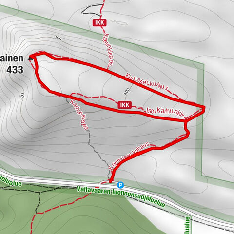 Konttaisen Kuhaus 2 km Winterweg, Naturschutzgebiet Valtavaara-Pyhävaara