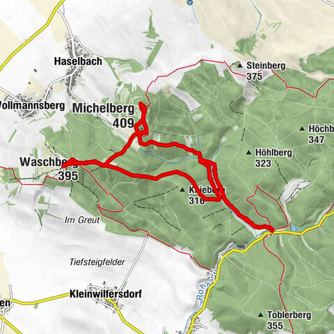 Rundweg Goldenes Bründl Parkplatz - Waschberg - Michelberg - retour