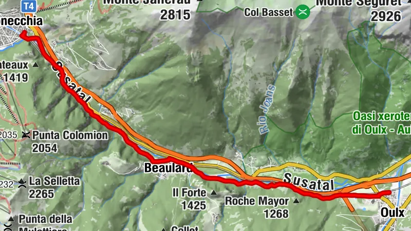 BARDONECCHIA Ehemalige Langlaufloipe Beaulard - Oulx