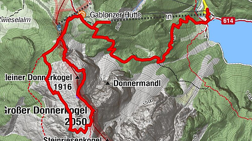 Donnerkogel vom Gosausee mit Intersport Klettersteig C/D und Himmelsleiter