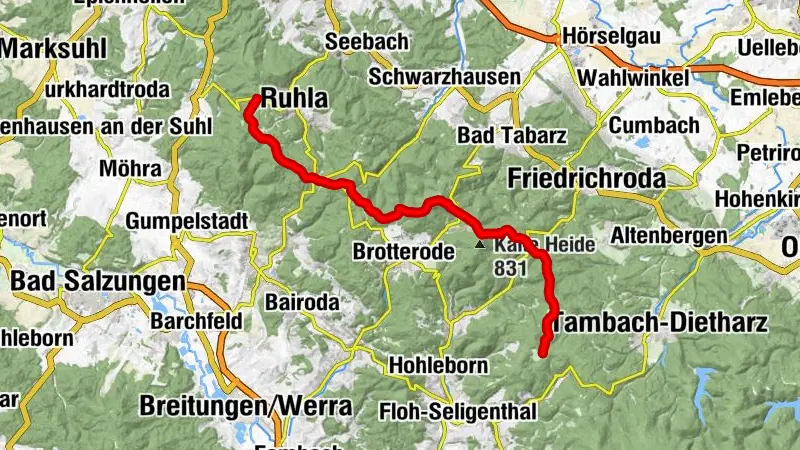 Wanderung - Rennsteig - Etappe 2 - Von Ascherbrück / Ruhla zur Ebertswiese