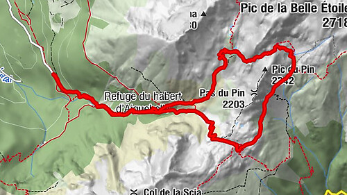 Pont de la Betta, col de l'Aigleton, pas de la Coche