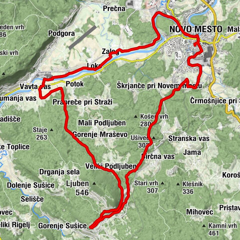 Mit dem Fahrrad rund um Novo Mesto fahren