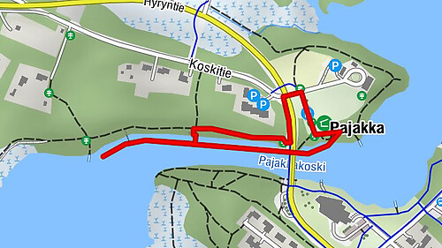 Pajakkakoski Stromschnellenpfad 1 km, barrierefrei, Kuhmo Finnland