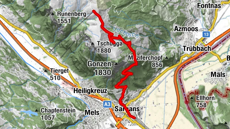 Abstieg: Gonzenleiter - Sargans