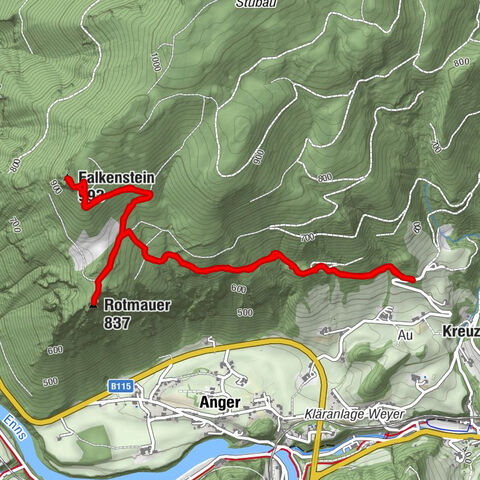 Falkenstein (993m) und Rotmäuer (837m) ab Güterweg Kochlöffel