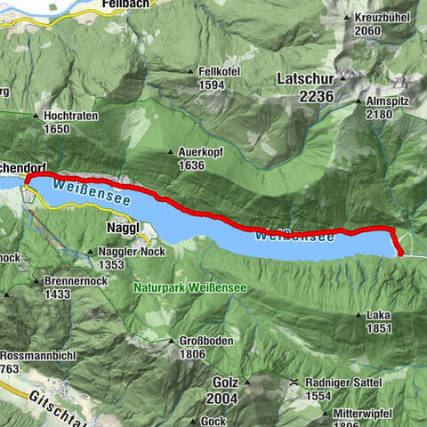 Weissensee Ost- nach Westufer