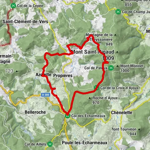 VTT-Route M9 von Propières nach Azolette