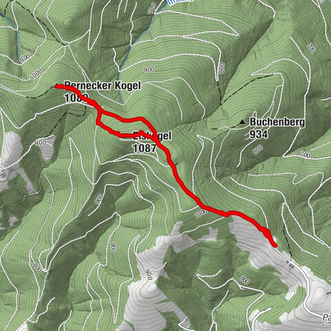 Eiskogel (1087m) und Pernecker Kogel (1080m) ab Parkplatz Kronbauer