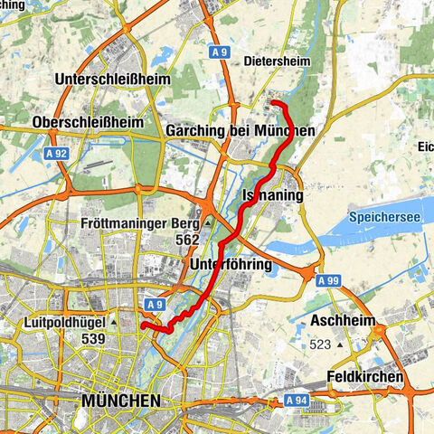 Vom Schwabinger See nach Garching Forschungszentrum
