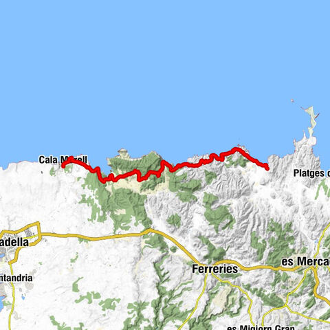 6. Etappe Cala Morell Platja de Binimel-la