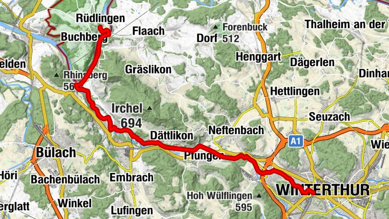 Tössegg - Klettgau - Weg