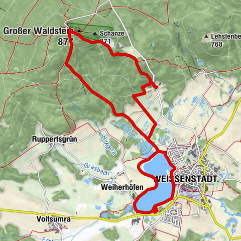 Weißenstadt - Stadtbad Weißenstadt - Waldsteinhaus - Großer Waldstein