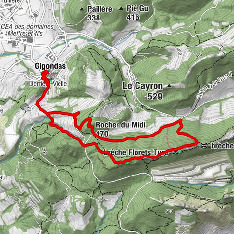 La Gardette - Gigondas - Col du Cayron - Rocher du Midi