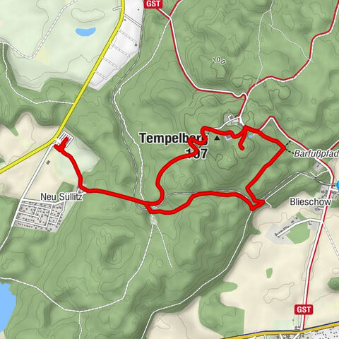 Zirkow - Neu Süllitz - Tempelberg - Wirtshaus Jagdschloss