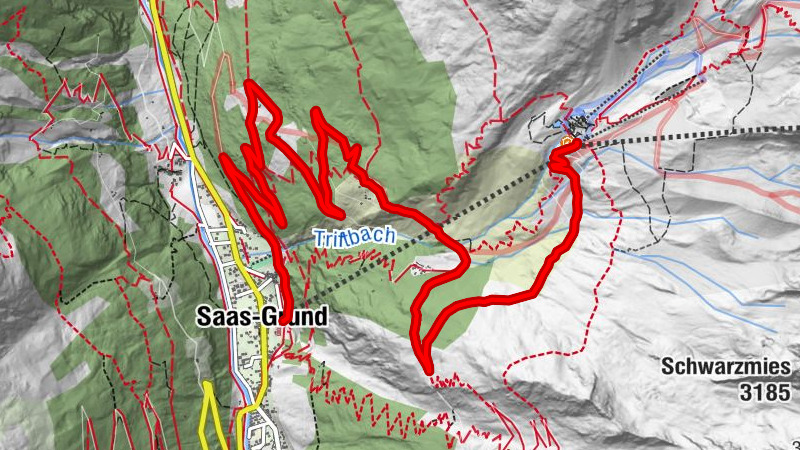 Saas-Grund - Kreuzboden im Winter
