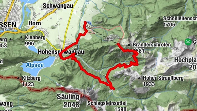 Nature trail Ahornreitweg (mountain tour)