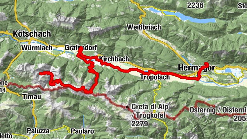 Hermagor-Grafendorf-Straniger Alm-Zollner-Frondell Alm