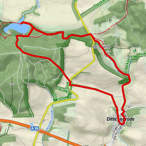 Rundwanderung Parkplatz Bauerngraben nach Dittichenrode zum Bauerngraben und zurück (HWN 213)