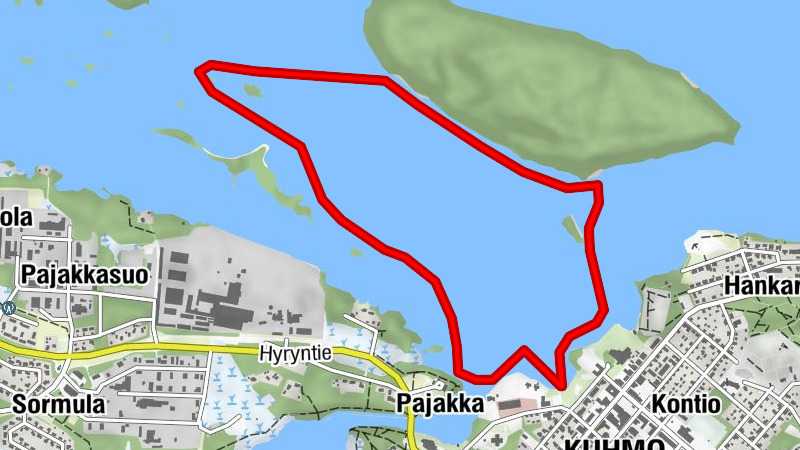 Leskensaaren-Runde Paddelstrecke 5 km, Kuhmo