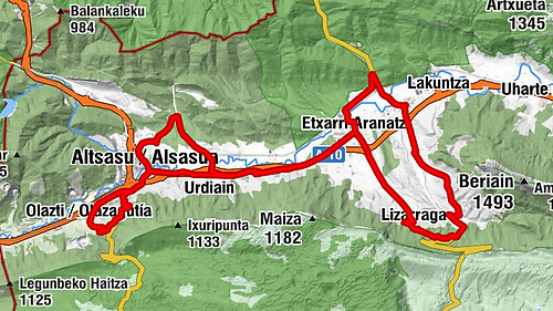 Sakanako Itzulia - Campingplatz Arbizu Route 1