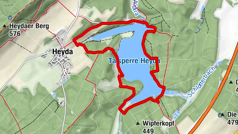 Rundwanderweg - Rund um die Talsperre Heyda - Thüringer Wald