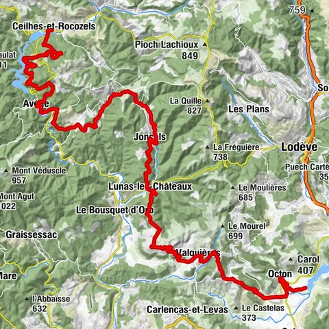 WANDErUNG DES WEGES DER ZWEI SEEN - GR® DE PAYS ENTRE DEUX LACS AVÈNE – SALAGOU
