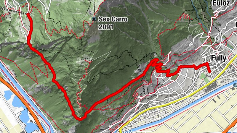 Durch das Naturschutzgebiet Les Follatères nach Fully