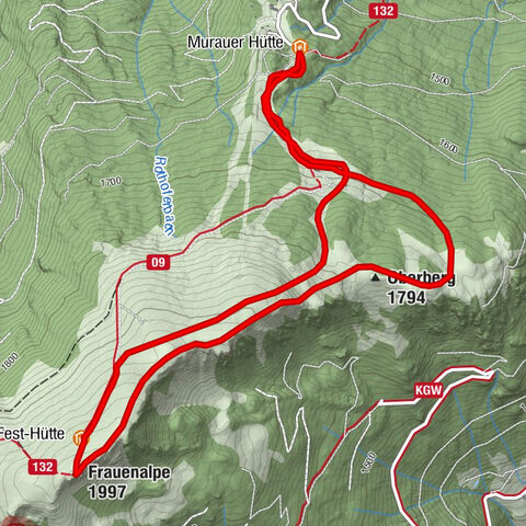 Frauenalpe über den Grat