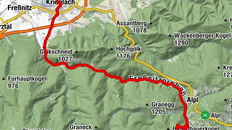 MTB-Tour: Freßnitzgraben - Geburtshaus Rosegger