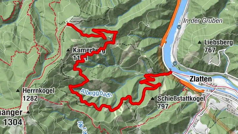 Vom Kaltenbachgraben auf die Schweizeben