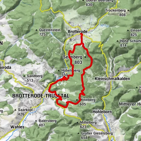 Rundwanderung -"Sehenswürdigkeiten-Tour"-  Brotterode-Trusetal - Thüringer Wald