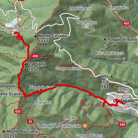 Cantagallo - La Pigna - Rifugio Luigi Pacini - Bivacco la Rasa